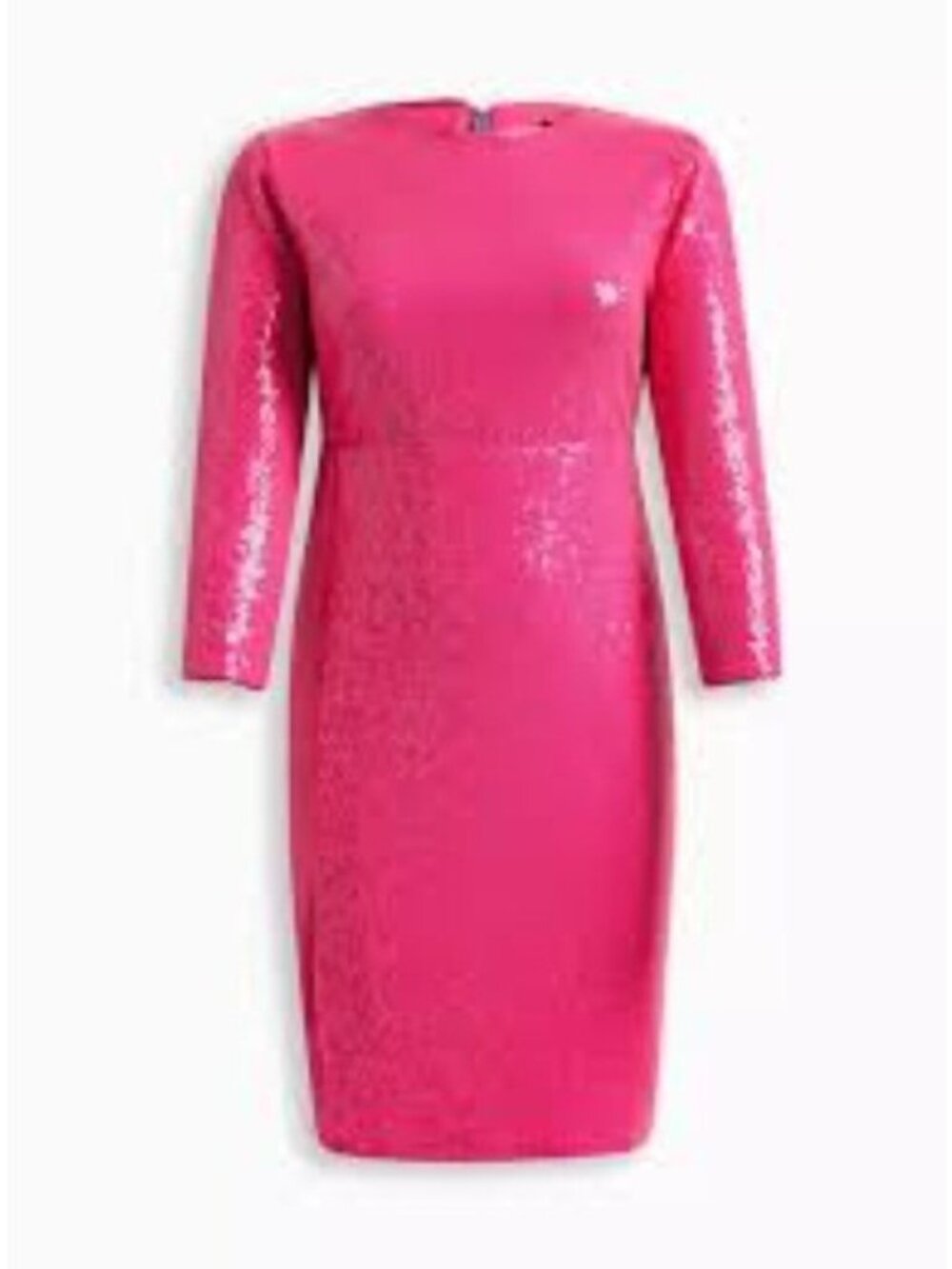 Torrid At The Knee Sequin Strong Shoulder Dress Size 18 Pink Glo